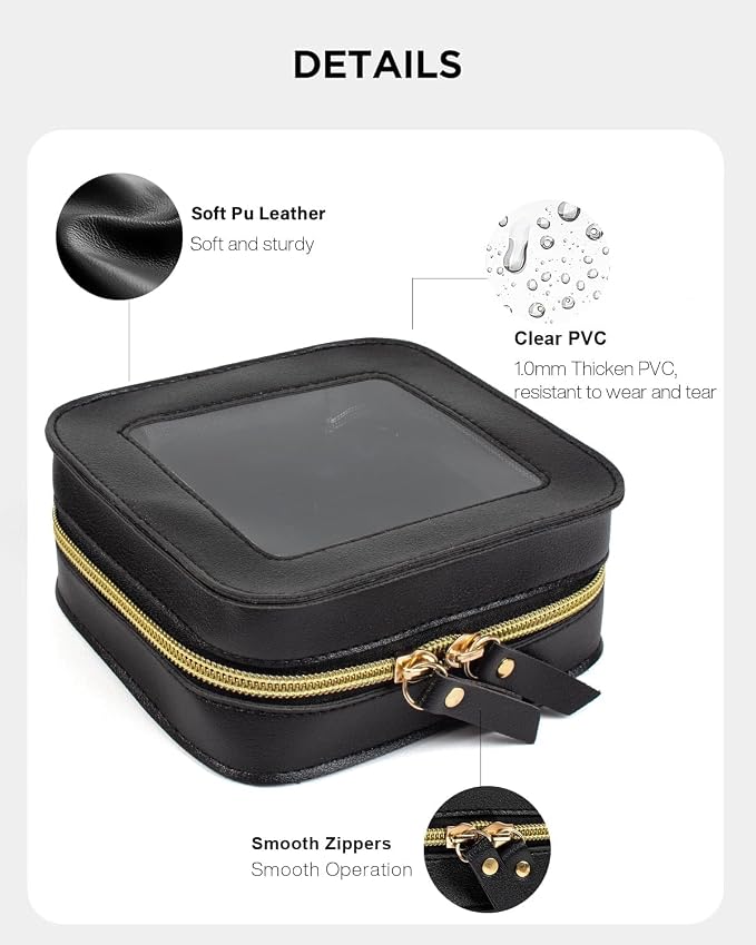 2 Pcs Clear Makup Bag Set, Clear Cosmetic Bags with Zipper Waterproof Small Travel Cosmetic Case Cute Make Up Pouch Mini Car Essentials for Women Travel Car Organizer - Image 5