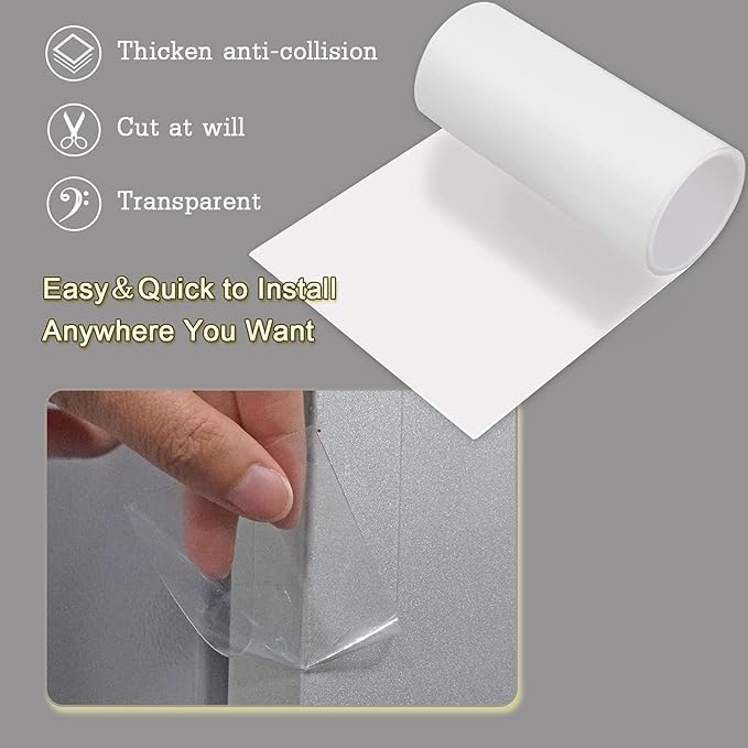 Anti Cat Scratch Furniture Protector (17.3" x 118") Single Sided | Thicken Vinyl Transparent Cat Anti Scratch Tape Flexible Couch Protector from Cat Claw Sticky Paws for Sofa, Door, Wall, Bed - Image 3