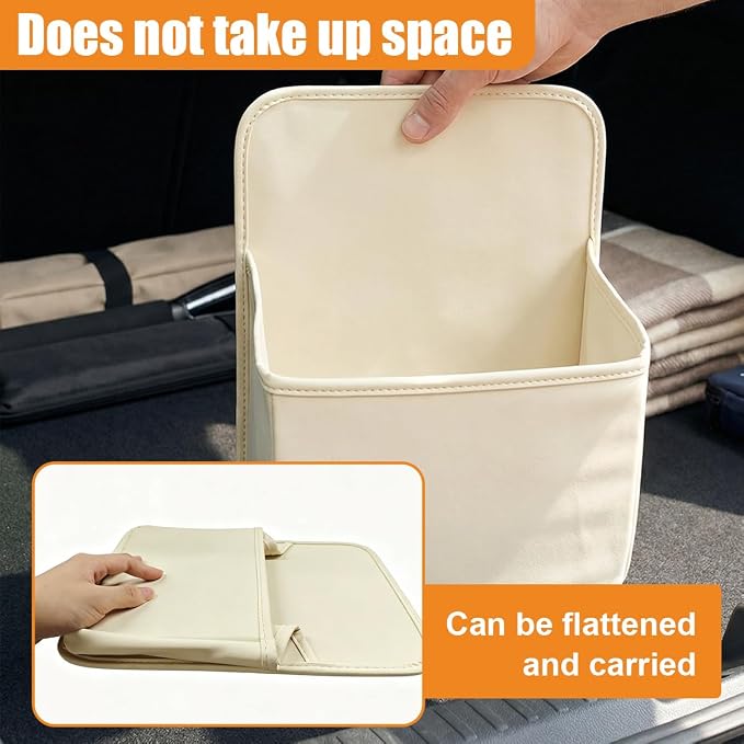 Car Seat Side Pocket Organizer, Leather Multifunctional Automotive Console Shoe Storage Bag, Universal Vehicle Interior Storage Pouch Accessories for Phone Pen Key Sunglasses (White) - Image 5