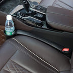 Supin 2 Prices Car Seat Gap Filler Pad PU Leather Console Side Pocket Organizer and one Cup for Cellphone Wallet Coin Key (Black) - Image 3