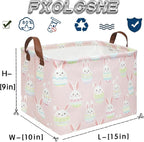 FXOLCSHE Rectangular Easter basket,Girl Easter basket,Nursery Hamper,Kids Toy Storage Basket for baby Bedroom,Kids Storage Bin,Toy Gift Organizerm,Home Decor(Pink Easter) - Image 7