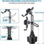 miracase [Latest Upgraded Universal Cup Phone Holder for Car, [Rotatable & Adjustable] Long Neck Car Cup Holder Phone Mount Compatible with iPhone, Samsung, Google & More Smartphones - Image 5