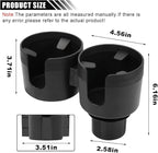 Car Double Cup Holder Extender, 2-in-1 Car Cup Holder Adapter with Adjustable Base, Universal Multifunctional Cup Holder Organizer for Beverage, Snack, Cup, Bottle Storage (Black) - Image 2