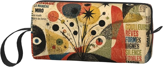 Abstract Text Collage Poster Makeup Bag for Women | Small Travel Cosmetic Pouch with Zipper, Compact Makeup Organizer Bag for Purse, Toiletries, Skincare & Daily Essentials - Image 2