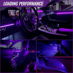 Ambient Lighting Car Led Lights Interior Kit,10 in 1 RGB Music Sync Acrylic Led Lights for Car Interior,175 inches Fiber Optic Neon Accent Strip Night Ambiance Footwell Lighting with Wireless APP - Image 8
