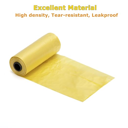 Ginsco 0.8 Gallons Disposable Trash Bags for Mini Car Trash Can, Portable Small Car Garbage Bags, Cars Accessories, Mini Trash Bags, Plastic Trash Bag for Cars/Home/Office (4 Rolls/60 Counts) Yellow - Image 2