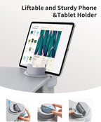 SAIJI Laptop Lap Desk with External Monitor Holder Fits Up to 17" Laptops | Lightweight Lap Tray Table Stand with Soft Leather Wrist Rest, Lap Desk with Cushion for Home Office Working On Couch & Bed - Image 3