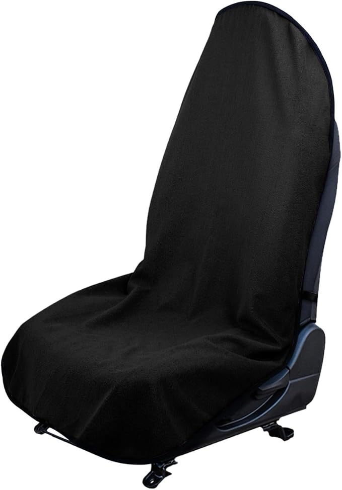 Waterproof Car Towel Seat Cover, Sweating Non Slip Car Seat Cover Protector for Gym Workout, Running, Swimming, Beach and Hiking, Machine Washable, Universal Fit for Front Seats (Black) by Wogomz