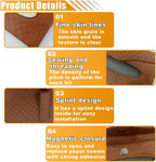 Car Tissue Holder, PU Leather Auto Napkin Holder for Visor & Backseat, Automotive Mask Organizer Case to Keep Vehicle Tidy, Universal Interior Accessories for Sedan Truck SUV (Brown) - Image 3