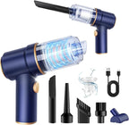 KMM Handheld Car Vacuum Cleaner, Hand Held Vacuum Cleaner and Air Duster | 9000PA Strong Suction, Cordless, 120W High Power, Multi-Nozzles & LED Light, for Home, Car, Office, Pet by KMM