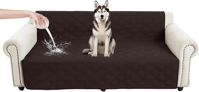 100% Waterproof Washable Dog Blanket，Chocolate+Coffee 52"x82" | ,7-Layer Reversible Couch Covers for Dogs Met for Sofa Furniture Car Camping by Unknown