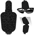 Leather Magnetic Sunglass Holder for Car Sun Visor, Cute Eyeglass Ticket Card Hanger Clip, Universal Auto Interior Accessories for SUV Pickup Truck Black Leopard by Unknown