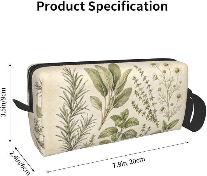 Botanical Small Makeup Bag, 600D Oxford Cosmetic Pouch for Women | Botanical Cosmetic Bag, Double-Sided Printed Toiletry Pouch with Foam Padding for Women, Travel, Gym, Weekend and Daily Use - Image 3