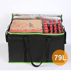 Bodaon 3-Pack Insulated Food Delivery Bag, XXX-Large Meal Grocery Tote Insulation Bag for Hot/Cold Food, Commercial Cooler/Thermal Bags, Large Capacity Reusable Warming Bag, Black with Green Edge - Image 4