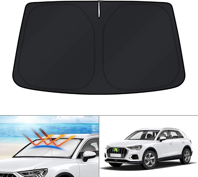 KUST Windshield Sun Shade for 2019-2025 2026 Audi Q3 Accessories Custom Fit Sunshade Window Shade Sun Visor Protector Foldable Blocks UV Rays Keep Your Car Cooler by KUST