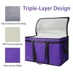Bodaon Insulated Food Delivery Bag, XXX-Large Grocery Bags, Purple, 1-Pack | Meal Grocery Tote Insulation Bag for Catering/Drivers for Hot and Cold Food, Commercial, Large Capacity Reusable Warming Bag - Image 5