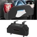 Zipelo Car Headrest Backseat Organizer with Cup Holder, Multi-Functional Vehicle Seat Back Hanging Storage Box with Hooks, Auto Drink Snack Phone Tray Travel Accessories for Kids Adults (Black) by zipelo