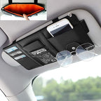 Black Car Sun Visor Organizer, Document Storage Pocket Interior Accessory | Visor accessories multi-slot design stores docs, cards & sunglasses, slim fits all vehicles without obstructing sight - Image 7