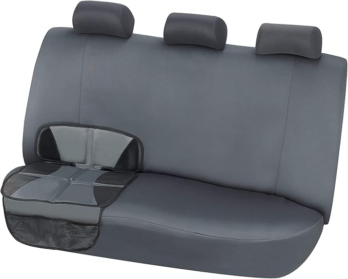 Kaiphy Car Seat Protector - Seat Protection Mat - Thick Padding - Durable, Waterproof Fabric, Leather Reinforced Corners & 3 Pockets for Handy Storage Gray - Image 5