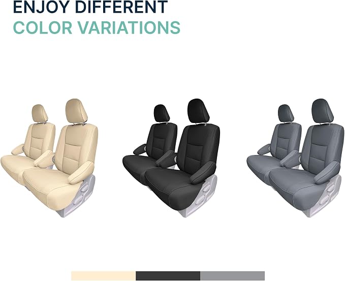 FH Group Custom Fit Car Seat Covers Specifically Made for 2011-2020 Toyota Sienna 7 Passenger, Car Seat Cover 2nd Row, Automotive Seat Covers in Black Faux Leather, Waterproof and Washable Seat Covers - Image 7