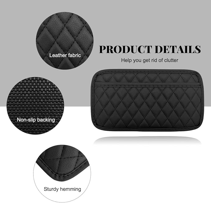 2 PCS Car Side Pocket Organizer, Leather Adhesive Auto Side Seat Back Storage Pocket, Waterproof Phone Document Sunglasses Holder Vehicle Gap Filler Pouch, Car Accessories (Large) - Image 6
