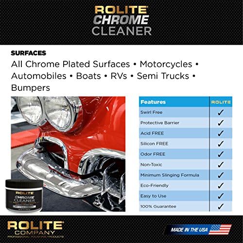 Rolite Chrome Cleaner 4.5 Oz for Chrome Plated Surfaces Motorcycles Automobiles Boats Rvs Bumpers Tarnish Removal - Image 3