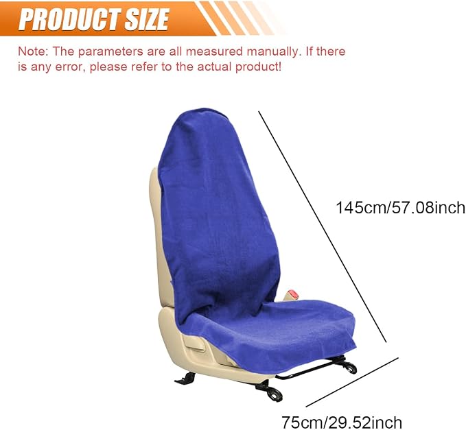 ZIMISI Waterproof Car Seat Cover Towel, Non-Slip Car Seat Protector for Gym Workouts, Running, Swimming, Beach & Hiking, Universal Sweat Towel Cloth for Cars, SUVs, Trucks (Blue) - Image 2