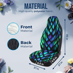 GENANY Holographic Dragon Scale Car Seat Covers, 2-Piece Front Seat Set | 2-piece polyester front seat cover set, each 35 x 21 x 21 inches, with adjustable straps and hooks - Image 4