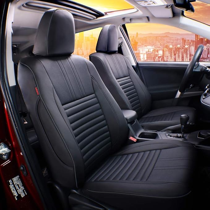 EKR Accord Seat Covers Full Set Custom for Honda Accord LX,LX-P,EX,EX-L,SE 2008-2012 & EX-L,LX-S 2011 2012,Automotive Truck Seat Covers for Car SUV,Waterproof Seat Protectors-Faux Leather(Black) by EKR