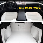 Compatible with Tesla Model Y 5-Seater 2026 Juniper Launch Edition Water Trunk Liner – White Full Coverage Cargo Mat+Backseat Protector+High Side Panels+Door Sill Protector(White) - Image 2