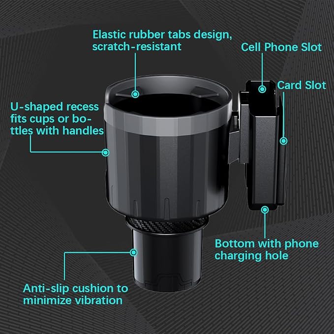 Adjustable Large Cup Holder Adapter, Universal Storage Expander Big Cup Holder Change Organizer for Most Vehicles - Image 3