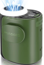 POKISEED Rugged Portable Fan, 10000mAh Rechargeable Battery, 40H Runtime, 5-Speed Turbo Cooling, Hands-Free Multi-Position Design for Construction, Jobsite, Warehouse, Farm, Camping(Green) by Pokiseed