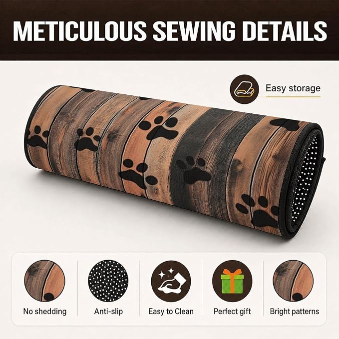 Car Trunk Mat for SUV, 31"x47" Dog Paw Prints Cargo Liner Protector | All Weather Universal Cargo Liners for Dogs, Car Accessory for SUVs/Sedan/Wagons, Durable Non-Slip Washable Rear Cargo Mat - Image 3