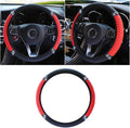JOYCOURT 15 Inch Bling Soft Leather Car Steering Wheel Cover, Red | Colorful Rhinestones Design, Auto Elastic Protector for Women Girls, Crystal Diamond Car Accessories for Most Cars, SUVs by JOYCOURT