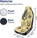 GENANY Vintage Alien Sketch Car Seat Covers, 2-Piece Front Seat Set | 2-piece polyester front seat cover set, each 49.5 x 19.6 inches, with adjustable straps and hooks - Image 4