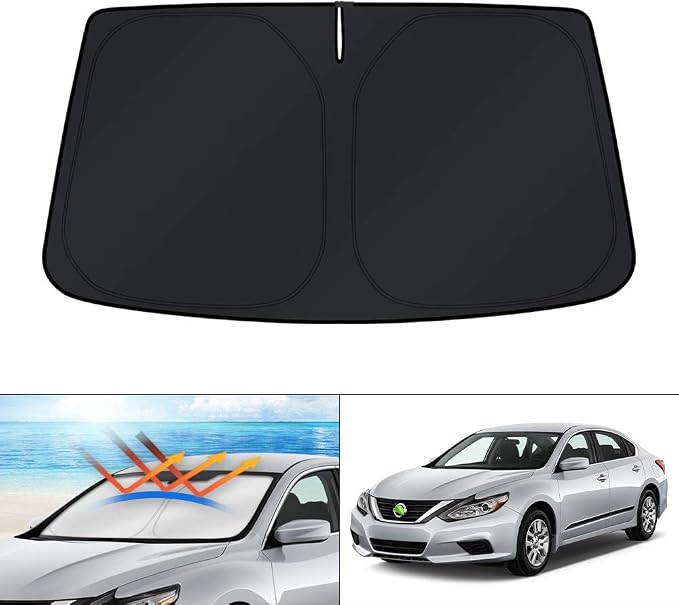 KUST Windshield Sun Shade for 2013-2016 2017 2018 Nissan Altima Sedan Custom Fit Sunshade Accessories Foldable Sun Visor Protector Block UV Rays by KUST