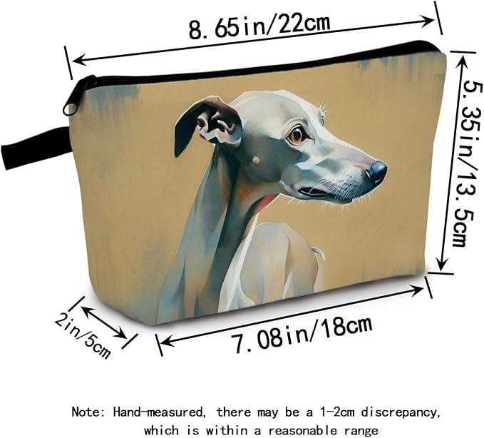 Greyhound Dog Print Women Makeup Bag Travel Cosmetic Organizer Bag Small Zipper Toiletry Bag A Gift for Animal Lovers - Image 2