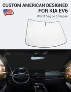 Proadsy Custom Fit 2023-2026 Kia EV6 Windshield Sun Shade, Blocks Heat | 240T Heat Shield, Drops Temp 54°F, Blocks 99% UV, Prevents Dashboard Cracking, Summer Parking & Beach Trips, Easy Twist-Fold - Image 2