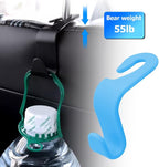 4 Pack Curved Headrest Hooks for Vehicle Seats, Light Blue | rear-row hanging storage, supports bags coats and groceries, fits matching headrest posts, interior accessory - Image 4