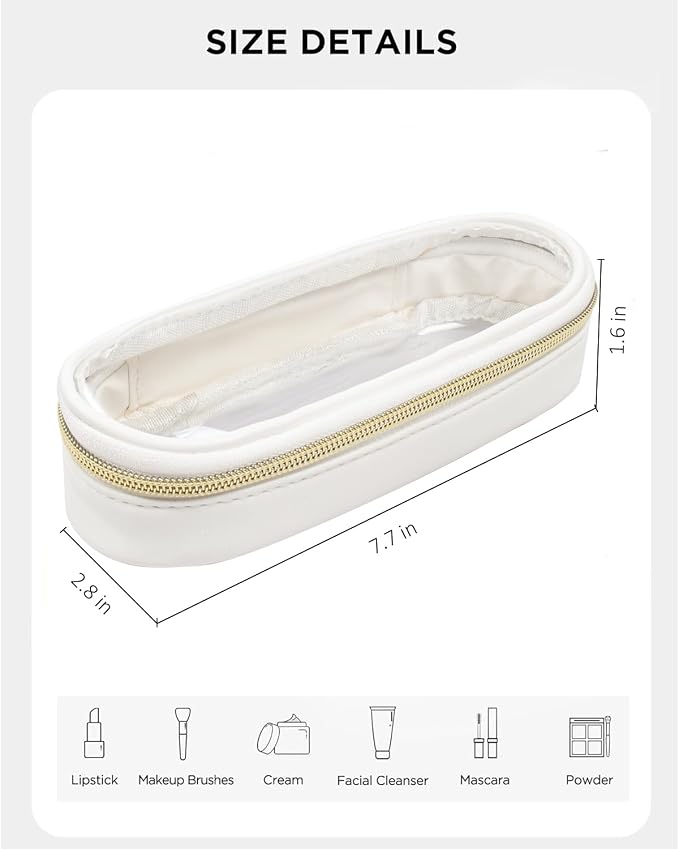 Clear Makeup Bag Small, TSA Approved Portable Toiletry Bag with Zipper Cosmetic Travel Bag Makeup Organizer Case Mini Makeup Pouch for Purse Car Organizer Bag for Women Men - Image 5