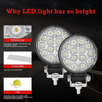 EJ's SUPER CAR Led Round Light Bar 4PCS 3.3" 42w 10000LM Flood Light Pod Off Road Fog Driving Roof Bar Bumper for Jeep,SUV Truck, Hunters - Image 4