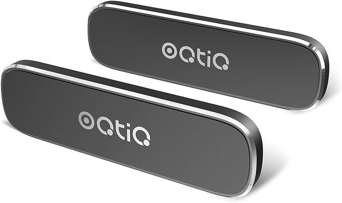[2 Pack] Magnetic Phone Holder Mount with 4 Metal Plates | Universal Stick On Rectangle,Flat Car Phone Magnet Mount for Car Dashboard Cell Phone Car Mount for iPhone Samsung by OQTIQ