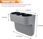 Car Cup Holder, PU Leather Auto Seat Gap Filler Organizer (Gray) | Multifunctional Vehicle Cup Drink Holder, Front Console Storage Box for Coin Cellphone Sunglasses, Universal Car Accessories - Image 2