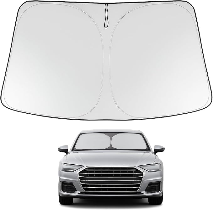 Proadsy Custom Fit 2019-2025 Audi A6 Windshield Sun Shade, Blocks Heat | 240T Heat Shield, Drops Temp 54°F, Blocks 99% UV, Prevents Dashboard Cracking, Summer Parking & Beach Trips, Easy Twist-Fold by Proadsy
