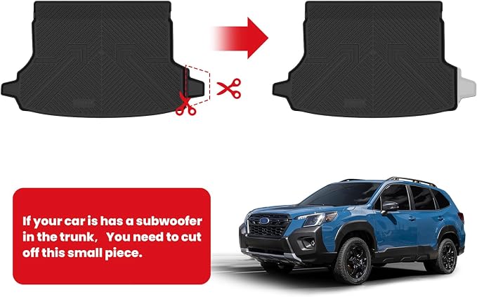 LASFIT Cargo Mat for Subaru Forester 2024 2023 2022 2021 2020 2019 | All Weather Custom Fit Anti-Slip Pet Friendly Easy Clean TPE Trunk Mat Cargo Tray Liner Accessories, Black - Image 2