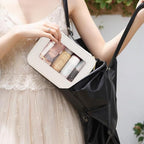 Clear American Mahjong Tile Bag, Travel Makeup Bag Cosmetic Organizer Case Waterproof Skincare Toiletry Bag with Zipper Portable Make Up Pouch Compact Car Organizer Bag for Essentials - Image 2