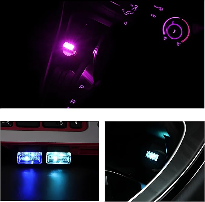 4 PCS USB LED Car Interior Atmosphere Lamp, Mini Night Light Plug-In Trunk Ambient Lighting Kit, Portable USB Interface LED Lamp Interior Decoration for Vehicle Home Office (6 PCS) - Image 5