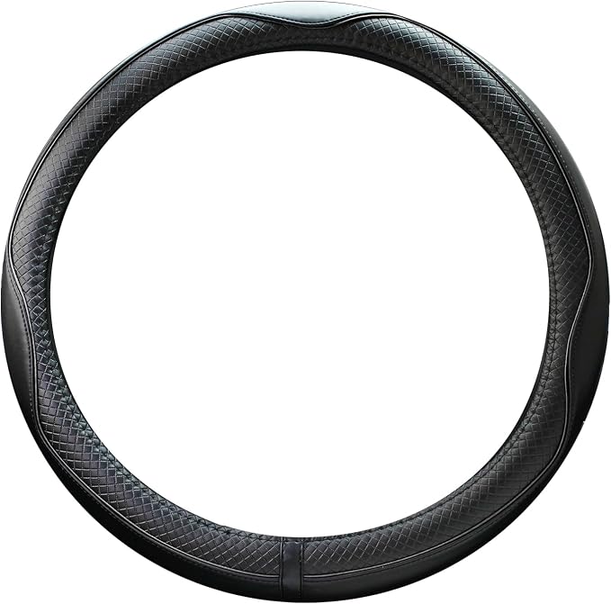 Rueesh Steering Wheel Cover Microfiber Leather Universal for 14.5-15 Inch | Anti-Slip Car Wheel Cover for Women and Men, Durable, Breathable Embossing, Soft Padding by Rueesh
