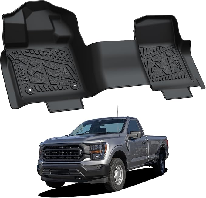 LASFIT Mats for Ford F150 2015-2026 Regular Cab, Carpet Floor, Bench Seat | Custom Fit All Weather Full Coverage Portector TPE Waterproof Truck Liners for Ford F150 Standard Cab-Easy Clean Anti-Slip - Image 9
