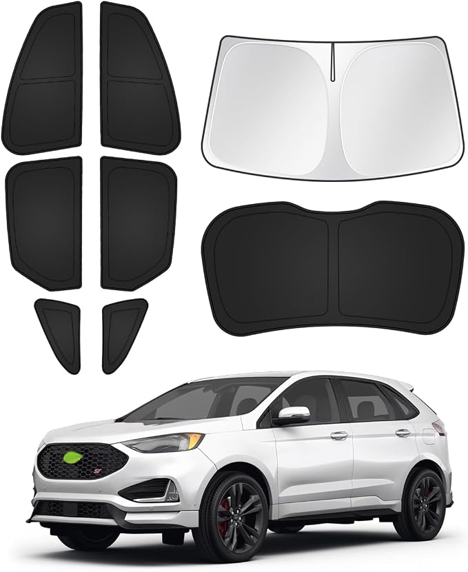 Canvcle Sunshades for Ford Edge 2015-2024 Accessories Windshield Sun Shade Side Rear Window Shade Cover Sun Visor Shield Privacy Protection Keep Vehicle Cool Black 8PCS by Canvcle